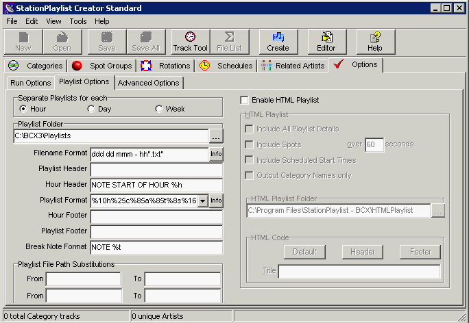 StationPlaylist Creator Configuration for BCX3